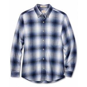 Vintage 80s The Fox Collection Blue Plaid Button Down Shirt Made in USA Mens S